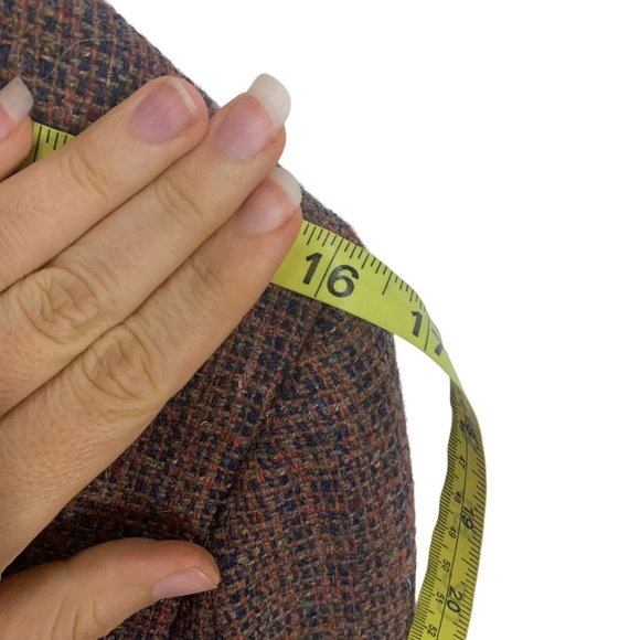 Vintage 60s Maroon Red Tweed Double Button Blazer Large - Picture 5 of 10